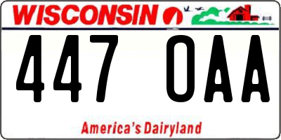 WI license plate 447OAA