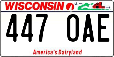 WI license plate 447OAE