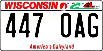 WI license plate 447OAG