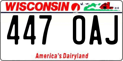 WI license plate 447OAJ