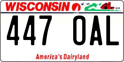 WI license plate 447OAL