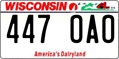 WI license plate 447OAO