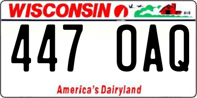 WI license plate 447OAQ
