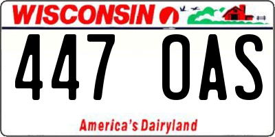 WI license plate 447OAS