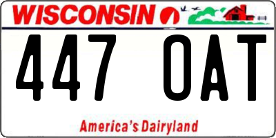 WI license plate 447OAT