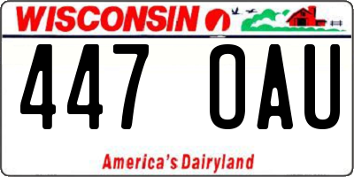 WI license plate 447OAU