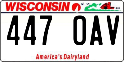 WI license plate 447OAV