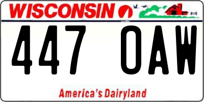 WI license plate 447OAW
