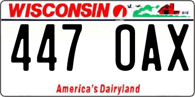 WI license plate 447OAX