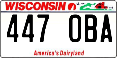 WI license plate 447OBA