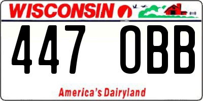 WI license plate 447OBB