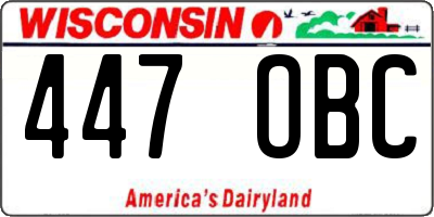 WI license plate 447OBC