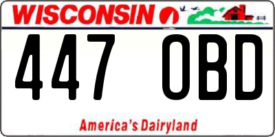 WI license plate 447OBD