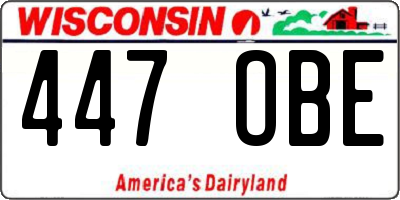 WI license plate 447OBE