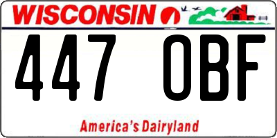 WI license plate 447OBF