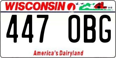 WI license plate 447OBG