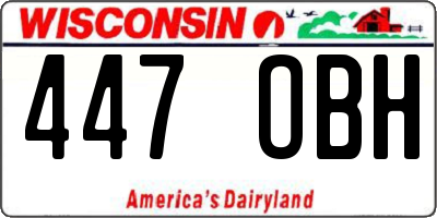 WI license plate 447OBH