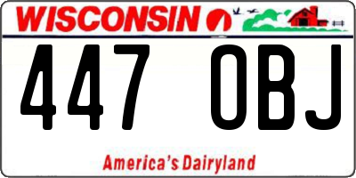 WI license plate 447OBJ