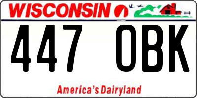 WI license plate 447OBK