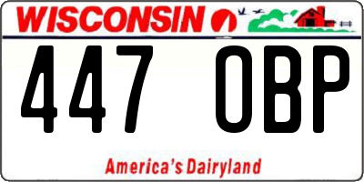 WI license plate 447OBP