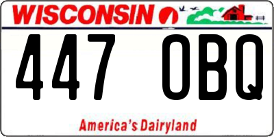 WI license plate 447OBQ