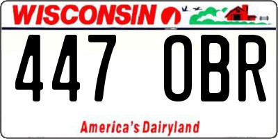 WI license plate 447OBR