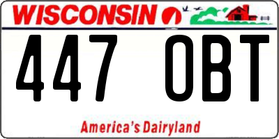 WI license plate 447OBT
