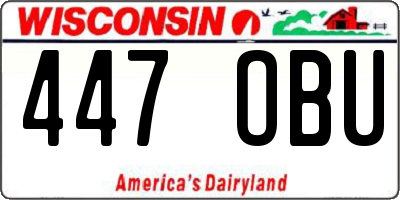 WI license plate 447OBU