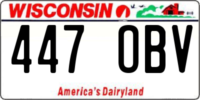 WI license plate 447OBV
