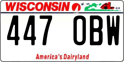 WI license plate 447OBW