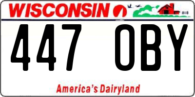 WI license plate 447OBY
