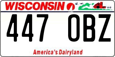 WI license plate 447OBZ