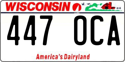 WI license plate 447OCA