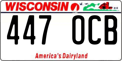 WI license plate 447OCB