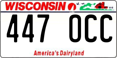 WI license plate 447OCC
