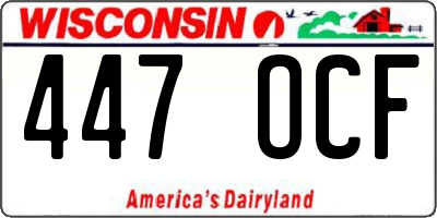 WI license plate 447OCF