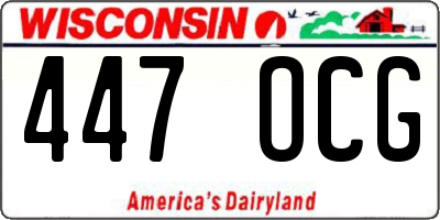WI license plate 447OCG
