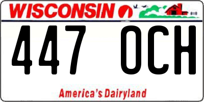 WI license plate 447OCH