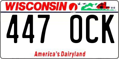 WI license plate 447OCK