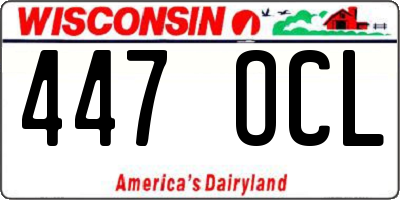 WI license plate 447OCL