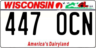 WI license plate 447OCN