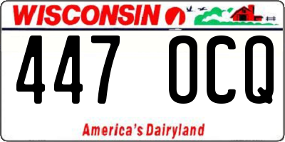 WI license plate 447OCQ