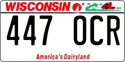WI license plate 447OCR