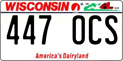 WI license plate 447OCS