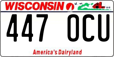 WI license plate 447OCU