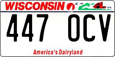 WI license plate 447OCV