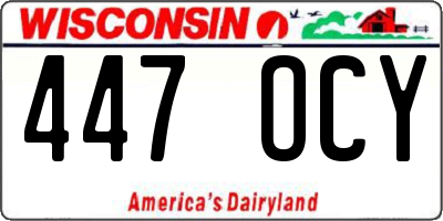 WI license plate 447OCY