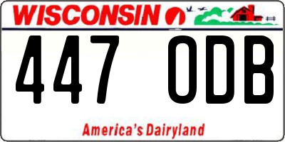WI license plate 447ODB
