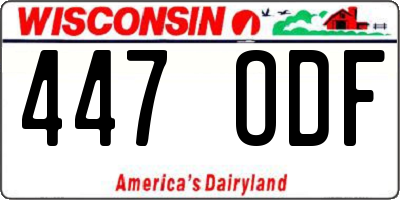 WI license plate 447ODF