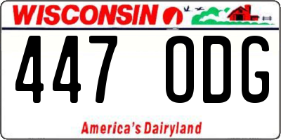 WI license plate 447ODG